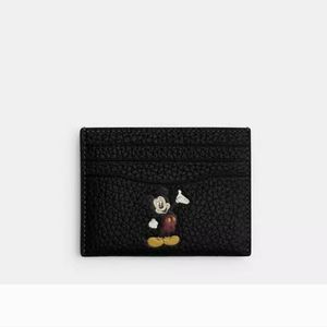New! Limited Edition Disney X Coach Card Case In Regenerative Leather Wi…